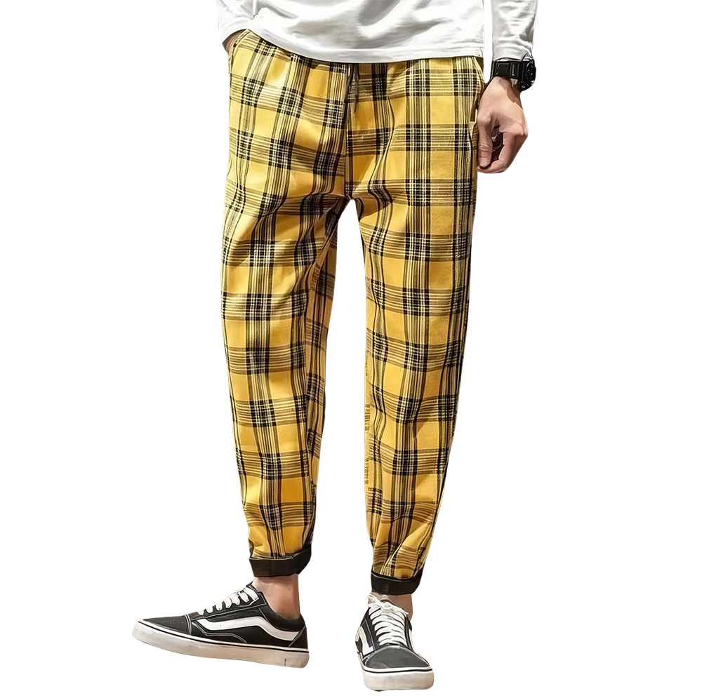 Pantalon Tartan Jaune à Carreaux Homme