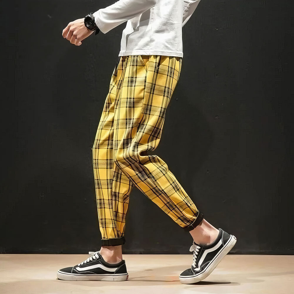Pantalon Tartan Jaune à Carreaux Homme – Image 2