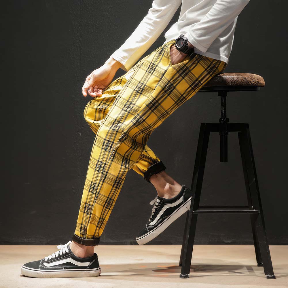 Pantalon Tartan Jaune à Carreaux Homme – Image 3