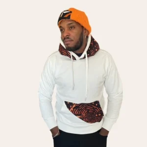 Hoodie blanc imprimé lipé