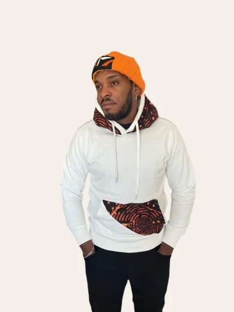 Hoodie blanc imprimé lipé