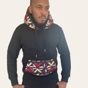 Hoodie noir imprimé lipé