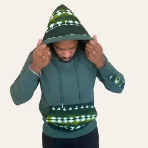 Hoodie vert motif Lipé