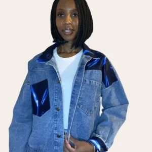 Veste en jean femme motif Lipé