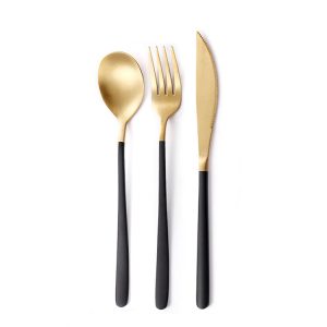 Set de Couverts Réutilisables Inox – Noir