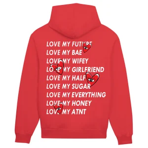 Sweat Capuche Rouge Love Heart