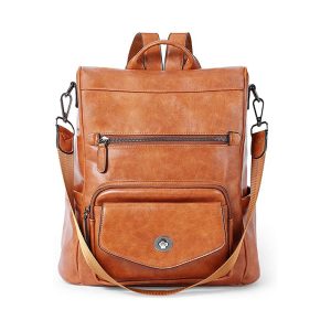 Sac à dos Femme Antivol Vintage Marron – CAYETANA