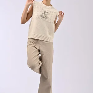 Pull sans manches Tifanny Ecru