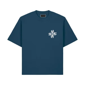 T-Shirt bleu pétrole Signature – Broderie blanche Iconique