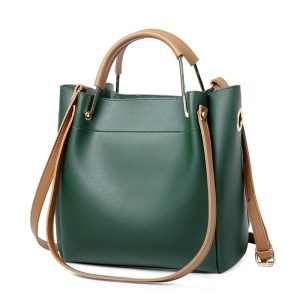 Sac Cabas Cuir Vert – ADRIANA
