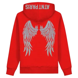 Rhinestone - Sweat Capuche Rouge Dark Angel