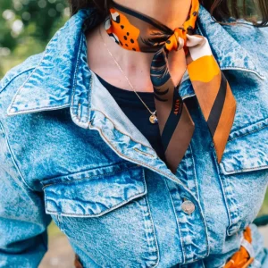 Bandeau de Soie Cheetah & Palms Brown | Antan Créations