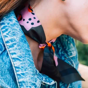 Bandeau de Soie Cheetah & Palms Green | Antan Créations