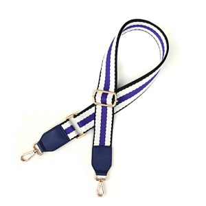 Bandoulière Ajustable Tricolore en Coton – Bleue