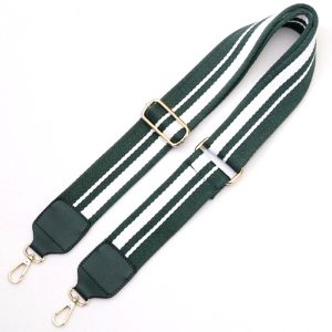 Bandoulière Ajustable en Coton – Rayée Verte