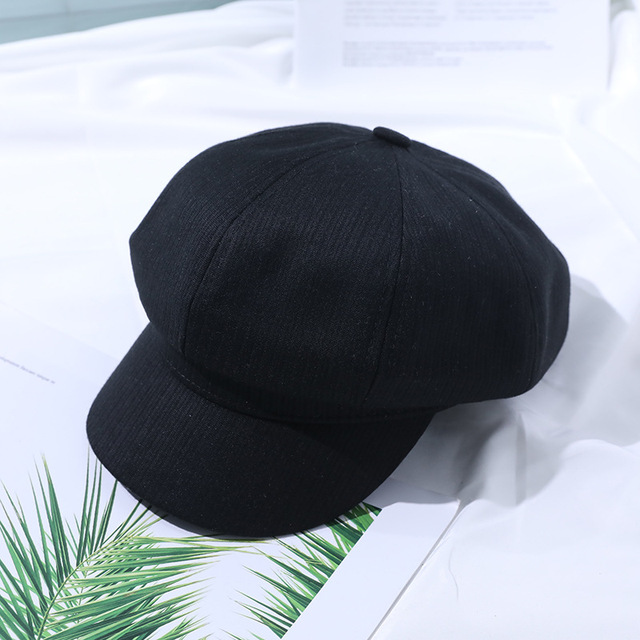 Béret Casquette Rayé Feutre Noir – Image 4