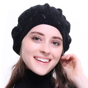 Béret Laine Ajourée Noir