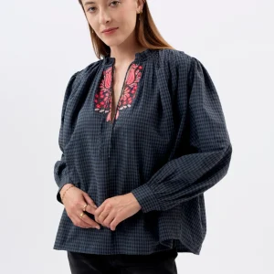 Blouse Dane Vichy Bleue