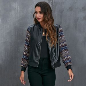 Bombers Cuir Noir Bohème