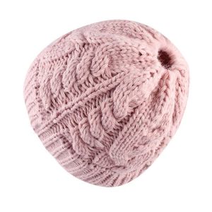 Bonnet Ponytail Tricot – Rose