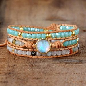 Bracelet Wrap Opale Naturelle – 3 Rangs