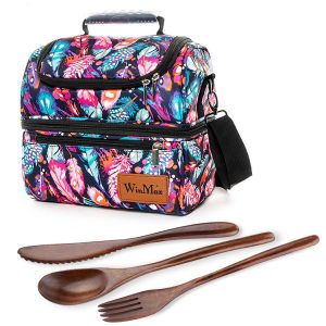 Set Repas Nomade Plumes Multicolores