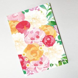 Carnet motifs bouquet de fleurs