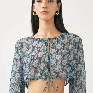 Chemisier court en mousseline imprimé Cassy