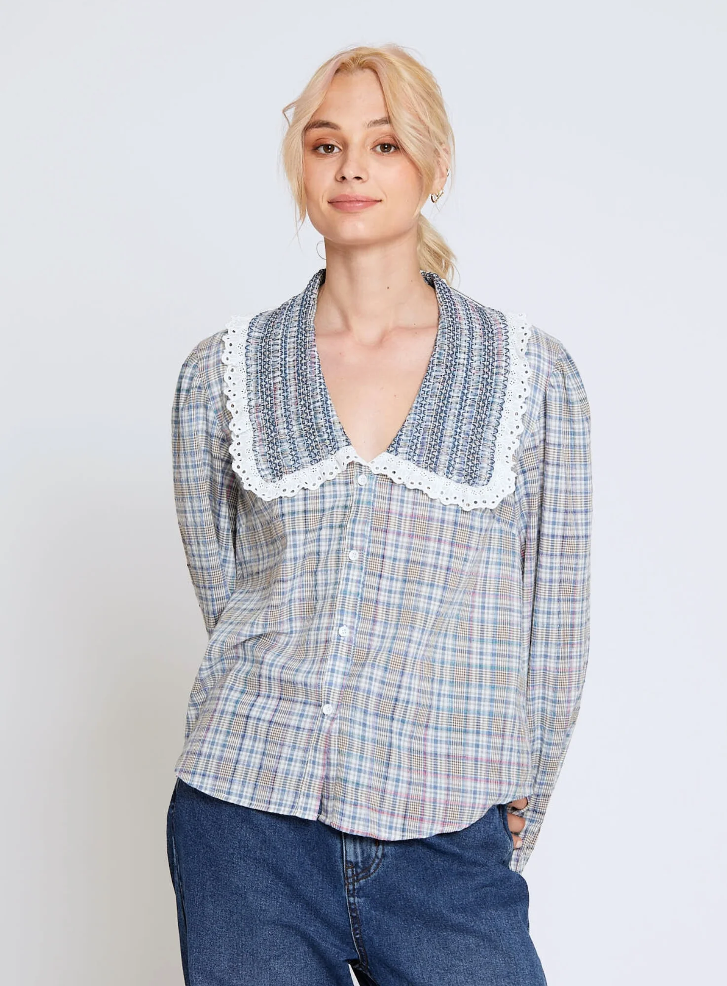 Chemise Caleb À Carreaux Bleue – Image 2