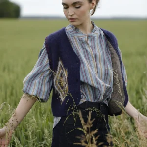Chemise Joey Brodé Bleue À Rayures