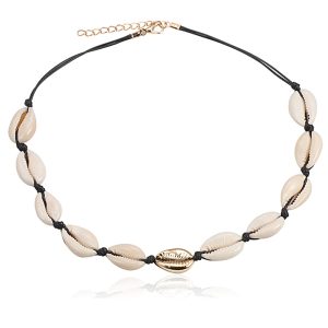 Collier Coquillages Ras du Cou Maui – Noir
