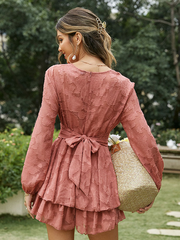 Combishort Bohème Rose Manches Longues – Image 4