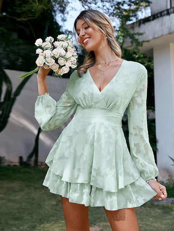 Combishort Bohème Verte Manches Longues – Image 4