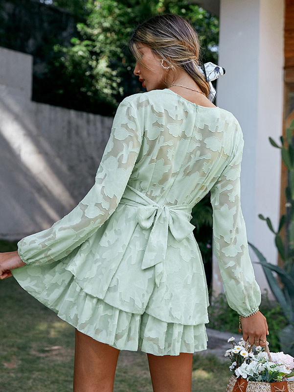 Combishort Bohème Verte Manches Longues – Image 5