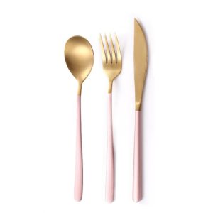 Set de Couverts Réutilisables Inox – Rose