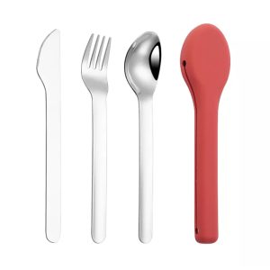 Couverts Réutilisables Inox – Rouge