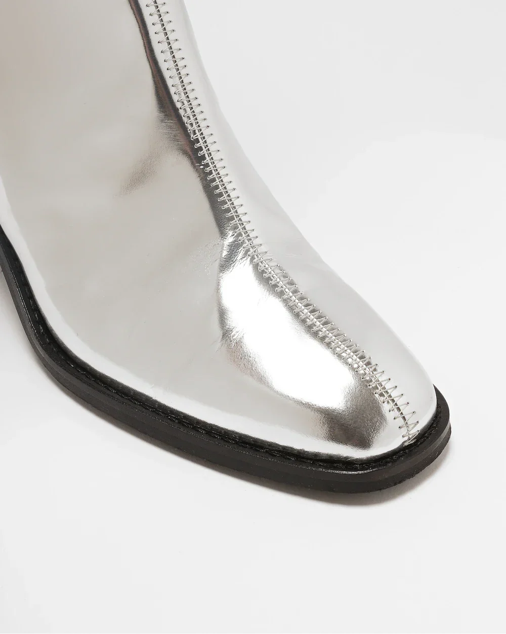 Bottes à talon - cuir argent – Image 5