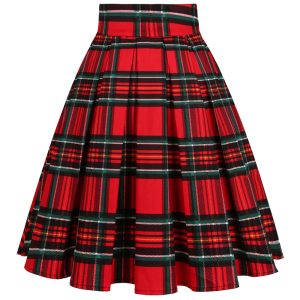 Jupe Tartan Longue Rouge