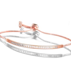 Lot de 2 Bracelets Cassandra – Or Rose et Argent