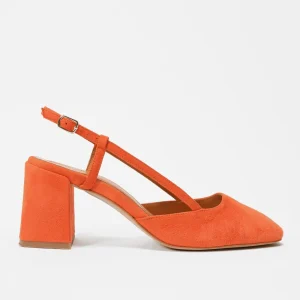 Slingbacks escarpins - cuir daim orange