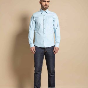 Jean demi-slim lin metis