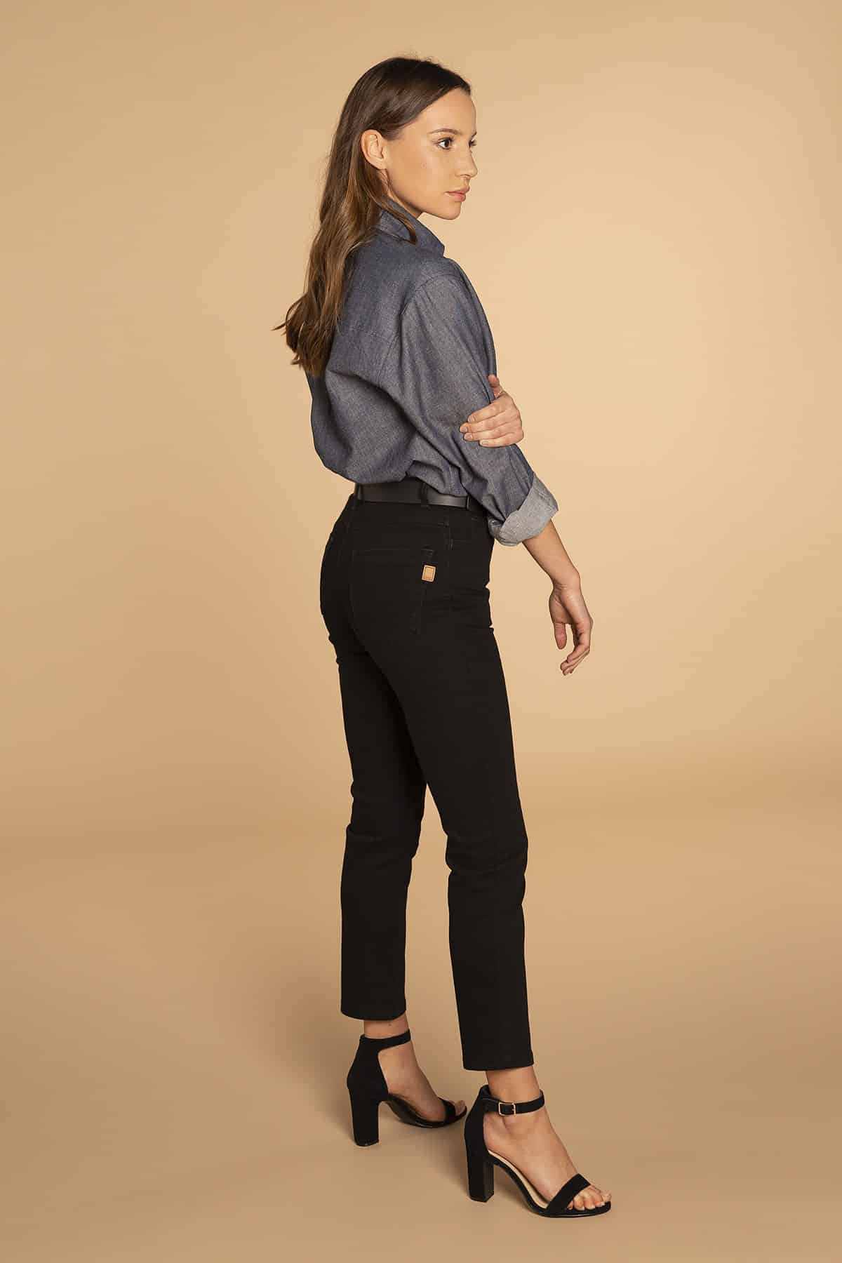 Jeans confort noir – Slim taille haute – Image 3