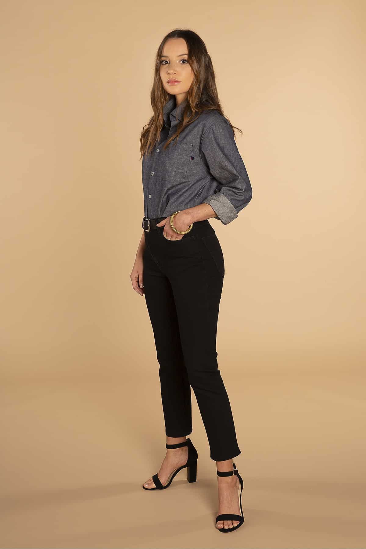 Jeans confort noir – Slim taille haute – Image 4