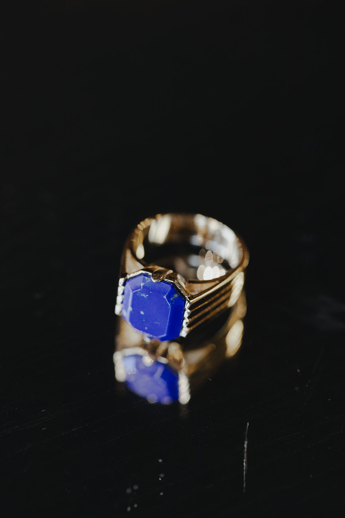 Bague Papi simple plaqué or – Pierre Lapis Lazuli – Florence Verdier