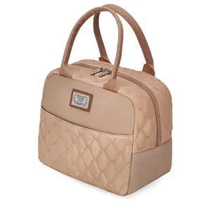 Lunch Bag Femme Matelassé Satin Marron