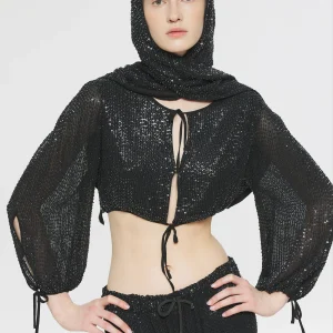 Crop top à sequins Lune
