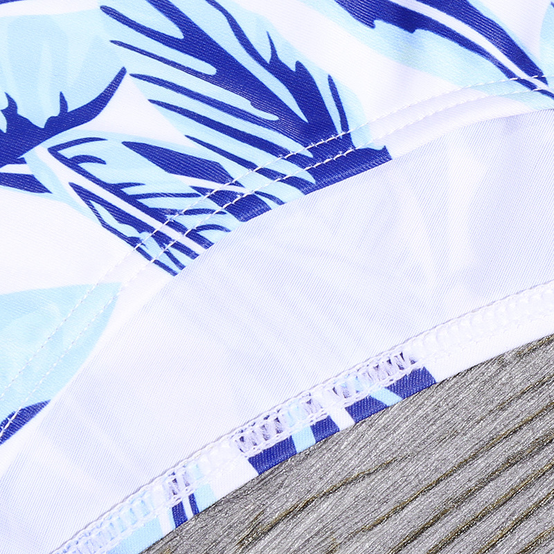 Maillot de Bain 2 Pièces Bohème Feuilles Bleues Brassière – PALMERA – Image 7