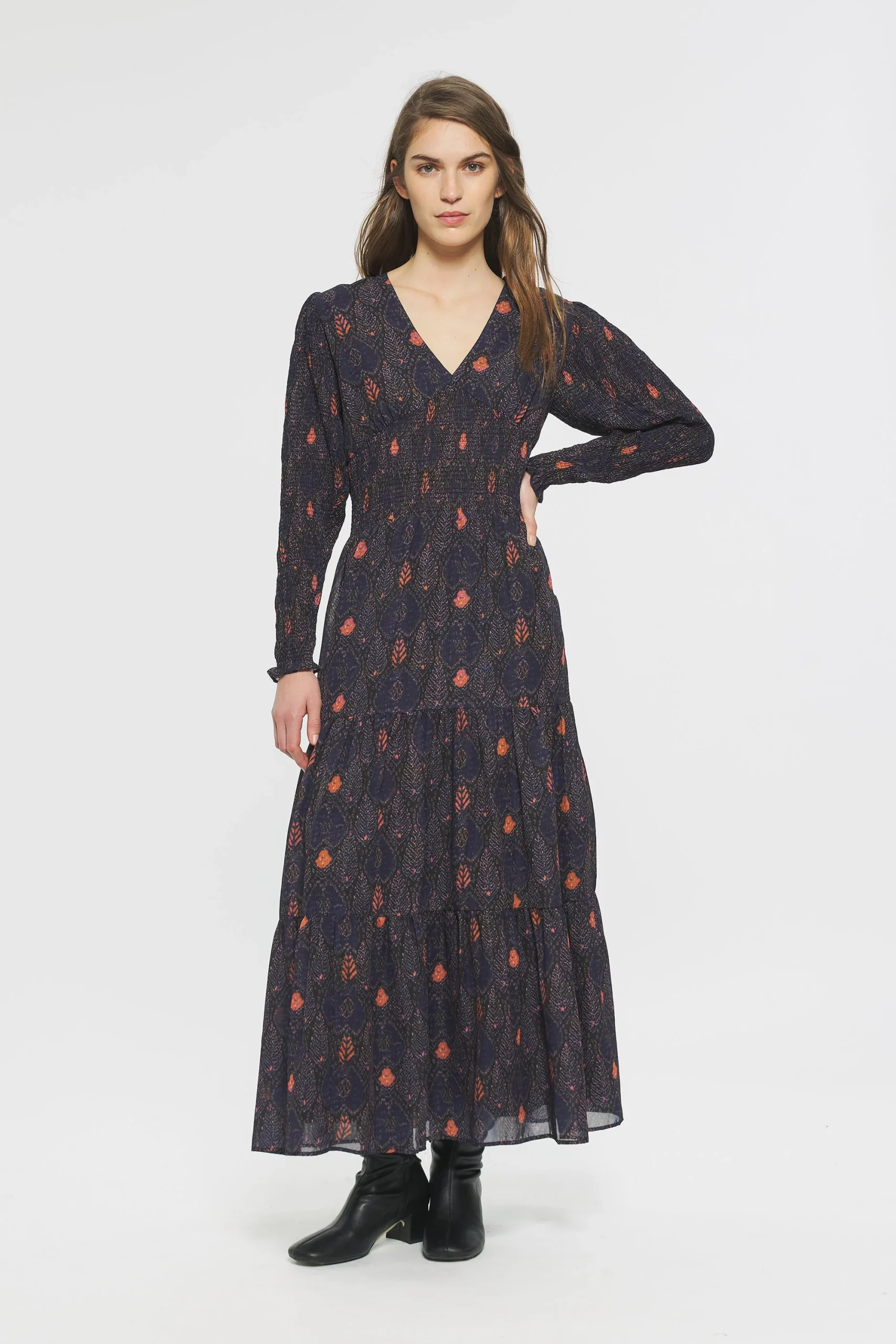 Robe longue imprimée Mani