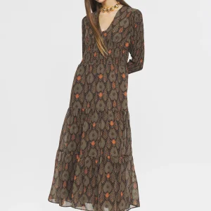 Robe longue imprimée Mani