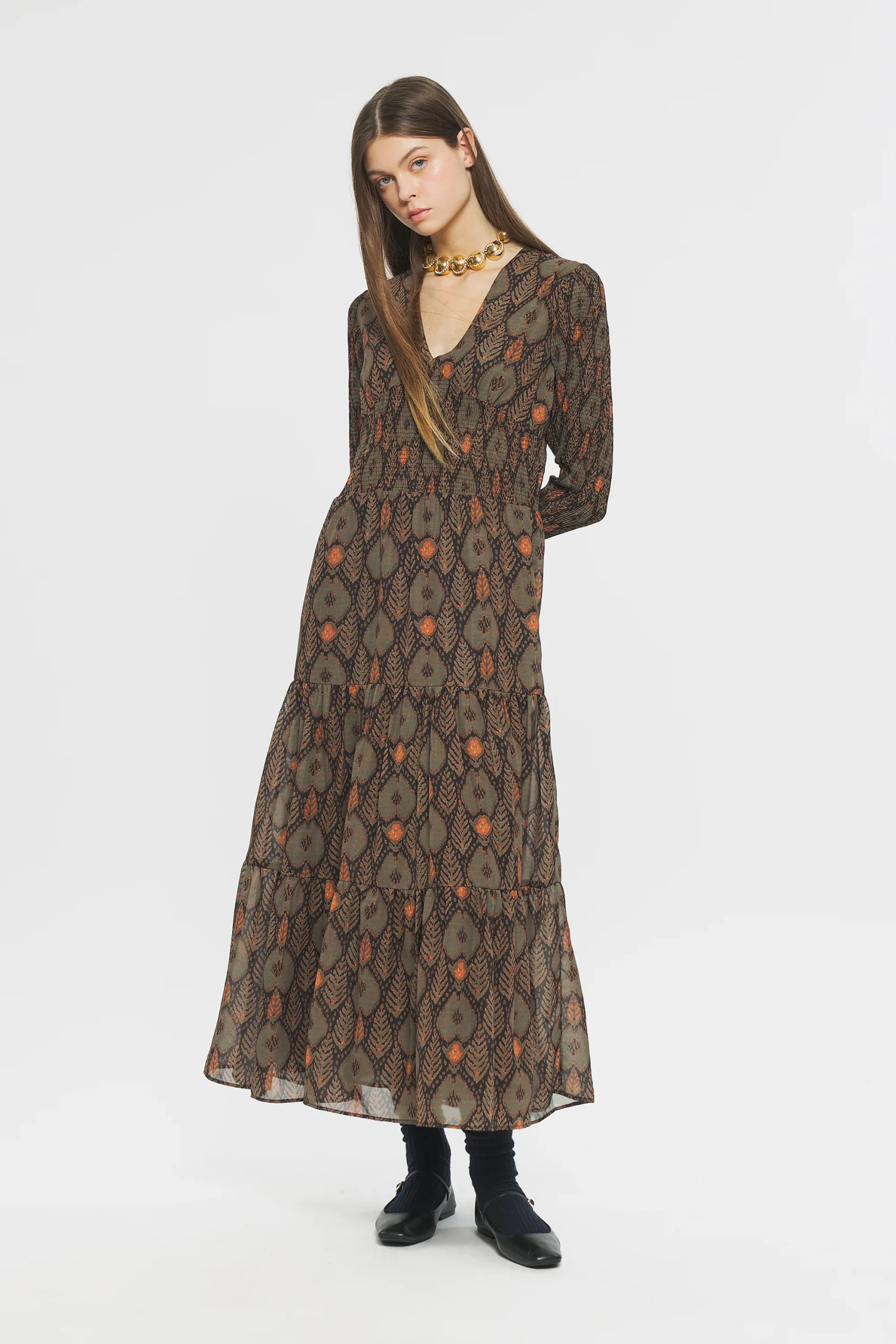 Robe longue imprimée Mani